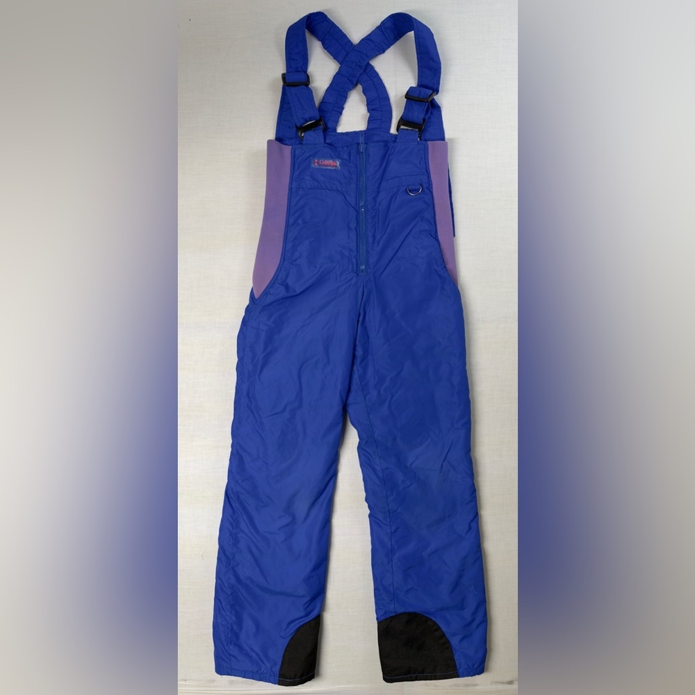 COLUMBIA GIRLS Blue And Purple NYLON SNOW SKI OVERALLS PANTS SIZE Youth M